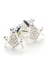 Μανικετόκουμπα Γ/Δ Swarovski Λευκά