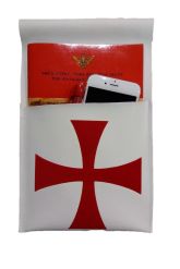 Θήκη Ζώνης Ιπποτών Λευκή δερμάτινη Με Σταυρό