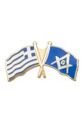 Καρφίτσα Πέτου Σημαίες Τεκτ+Ελληνική
